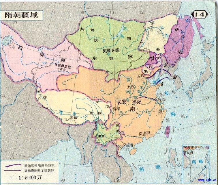 隋朝地图_隋朝中国地图_隋朝末期地图