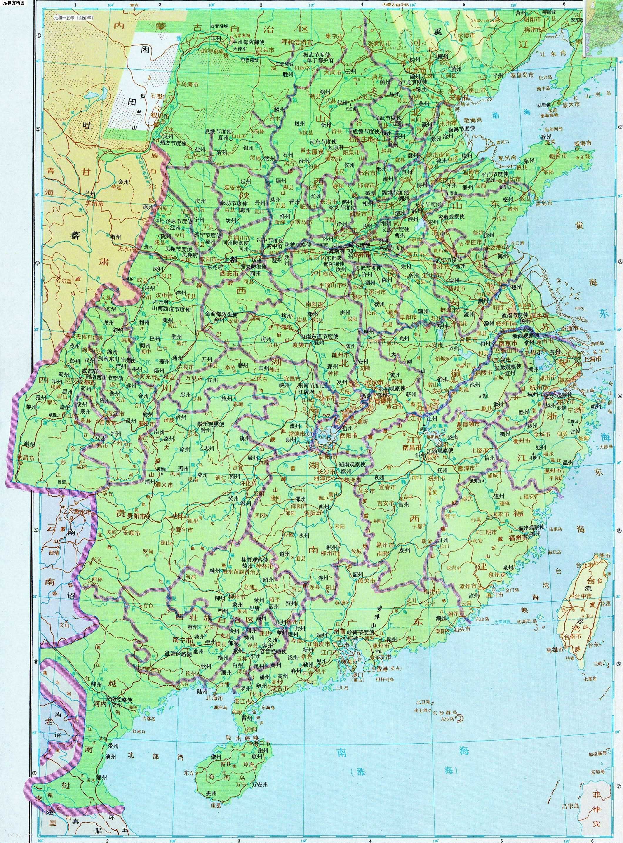 唐朝 元和方镇图-历史地图网