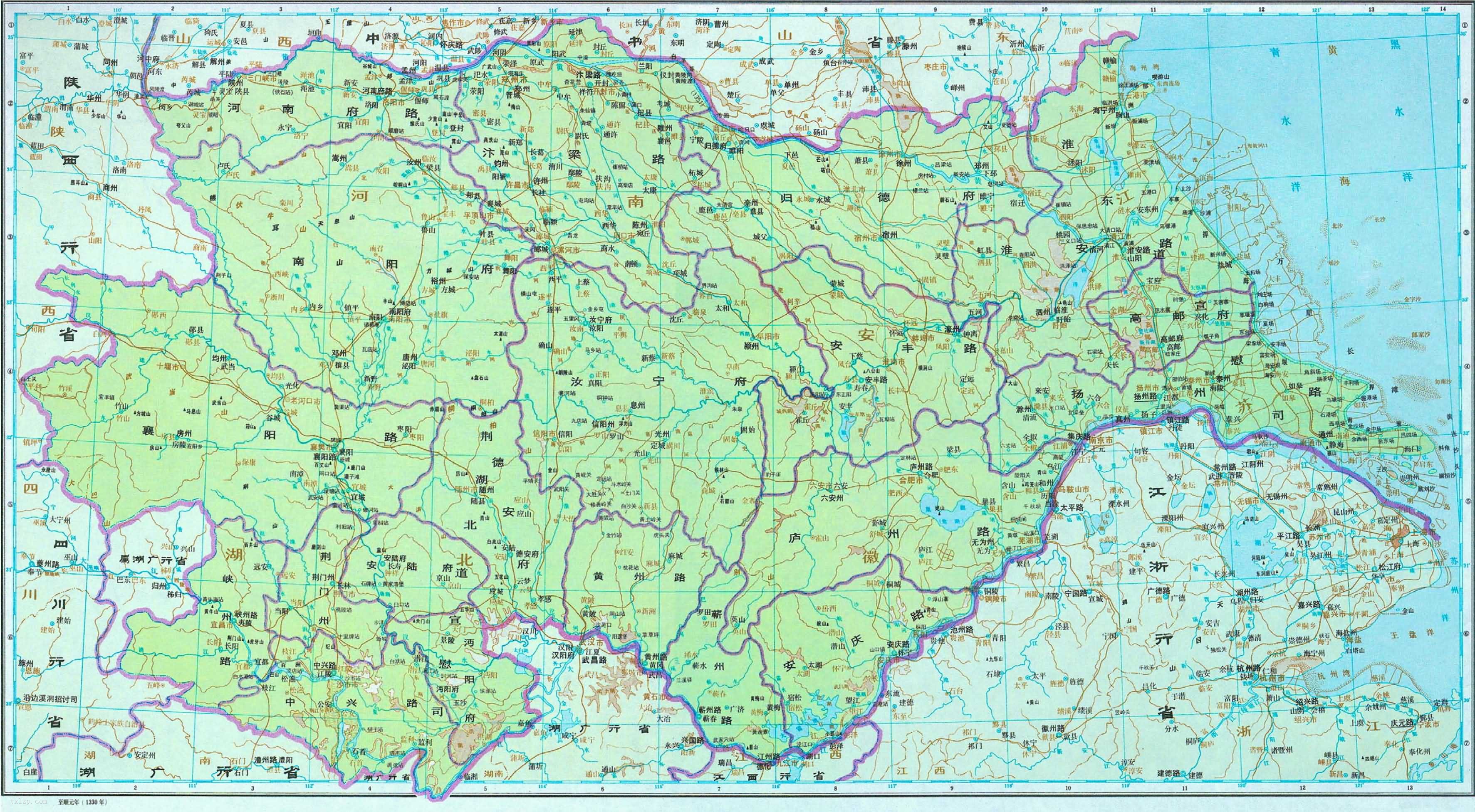 元代 河南江北行省 地图